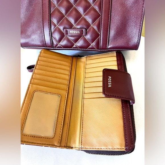 FOSSIL💥NEW GREAT FINDINGS💥Kingston Cowhide Leather Satchel & Wallet - Picture 9 of 15